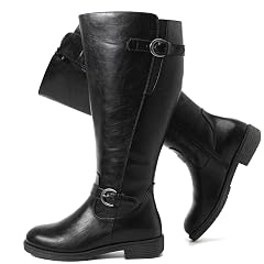 Luoika Womens Extra Wide Calf Cowboy Knee High Boots