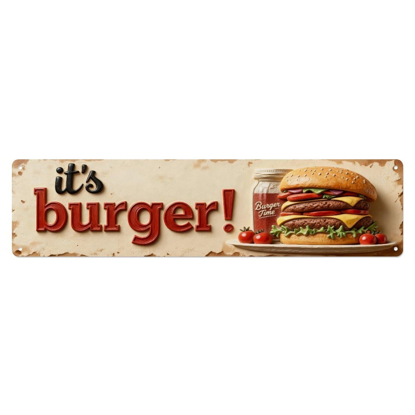 It S Burger With Cheese Metal Tin Sign Plaque