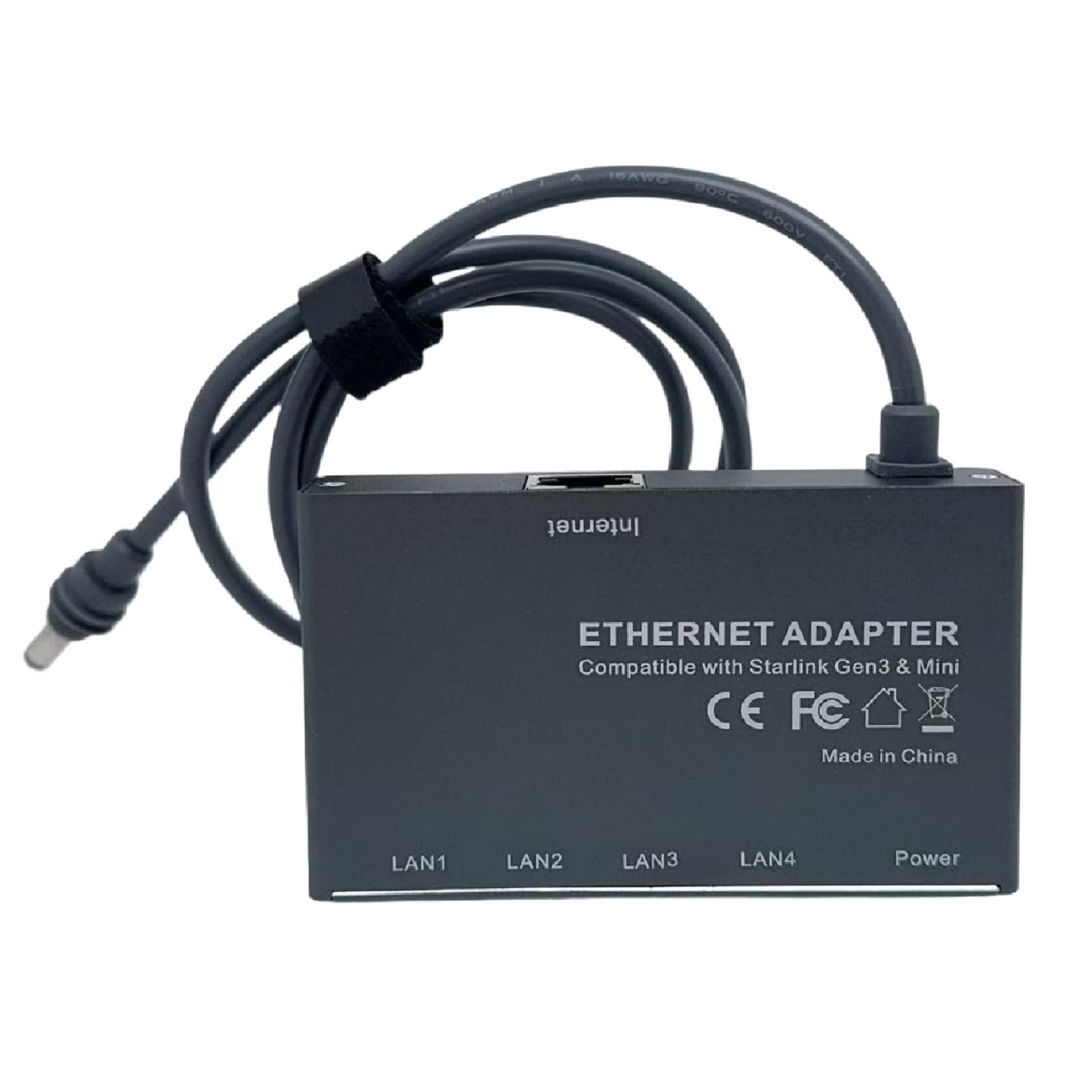 DEWIN Ethernet Adapter Gen 3, 4 porty RJ45 Ethernet Adapter Gen 3/Mini do przewodowych sieci zewnętrznych Łączy do 4 urządzeń jednocześnie 0,5 metra Szary