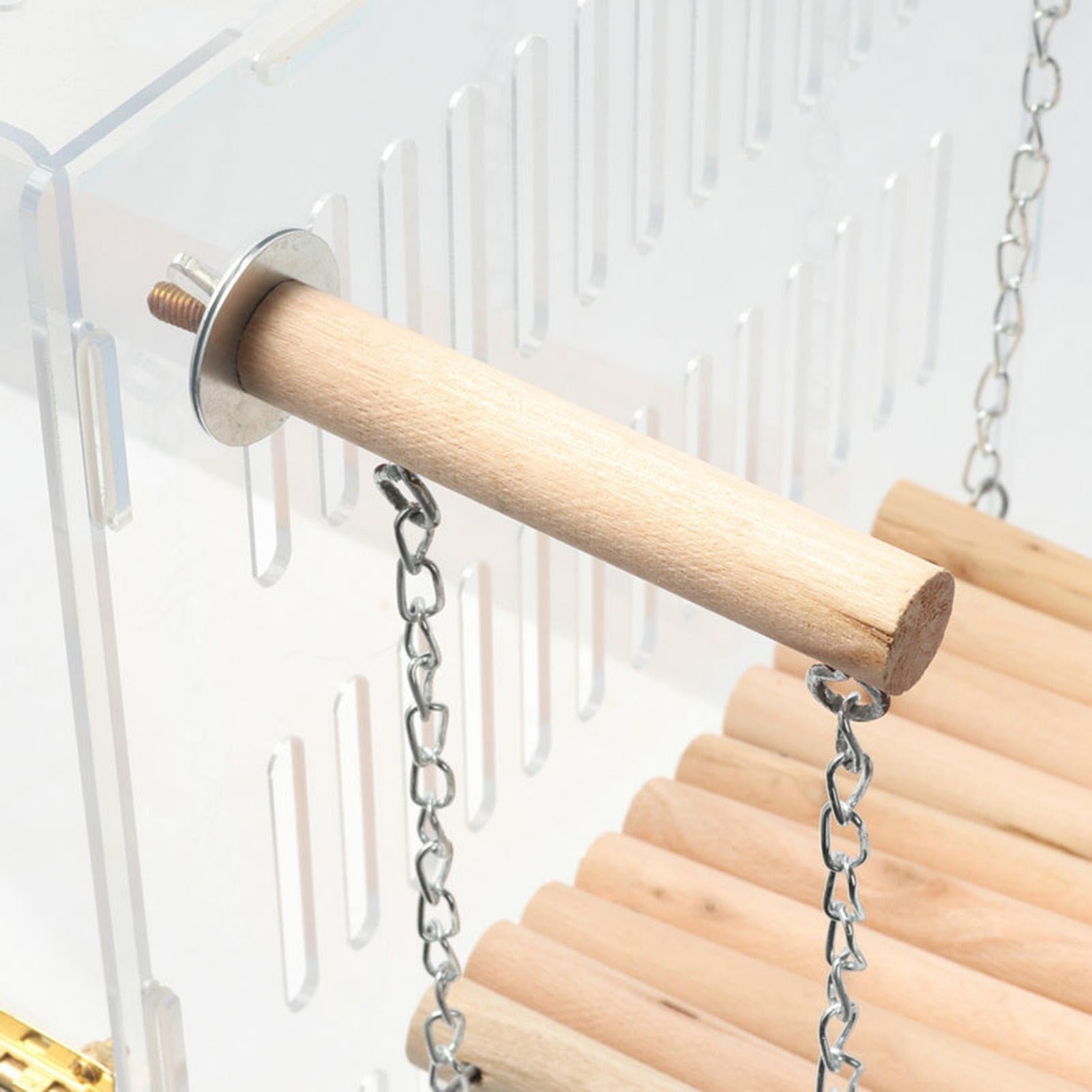Altalena Pappagallo | Posatoio per Uccelli in Legno Naturale, Supporto da Gioco, Giocattoli per parrocchetti per Gabbia, altalene per Uccelli per Piccoli Uccelli, Giocattoli per parrocchetti,