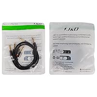 Vista 8 de J&D Cable de inserción estéreo TRS de 0.250 in y 1/4 de pulgada, carcasa de cobre chapada en oro, cable de conexión mono macho a macho, cable