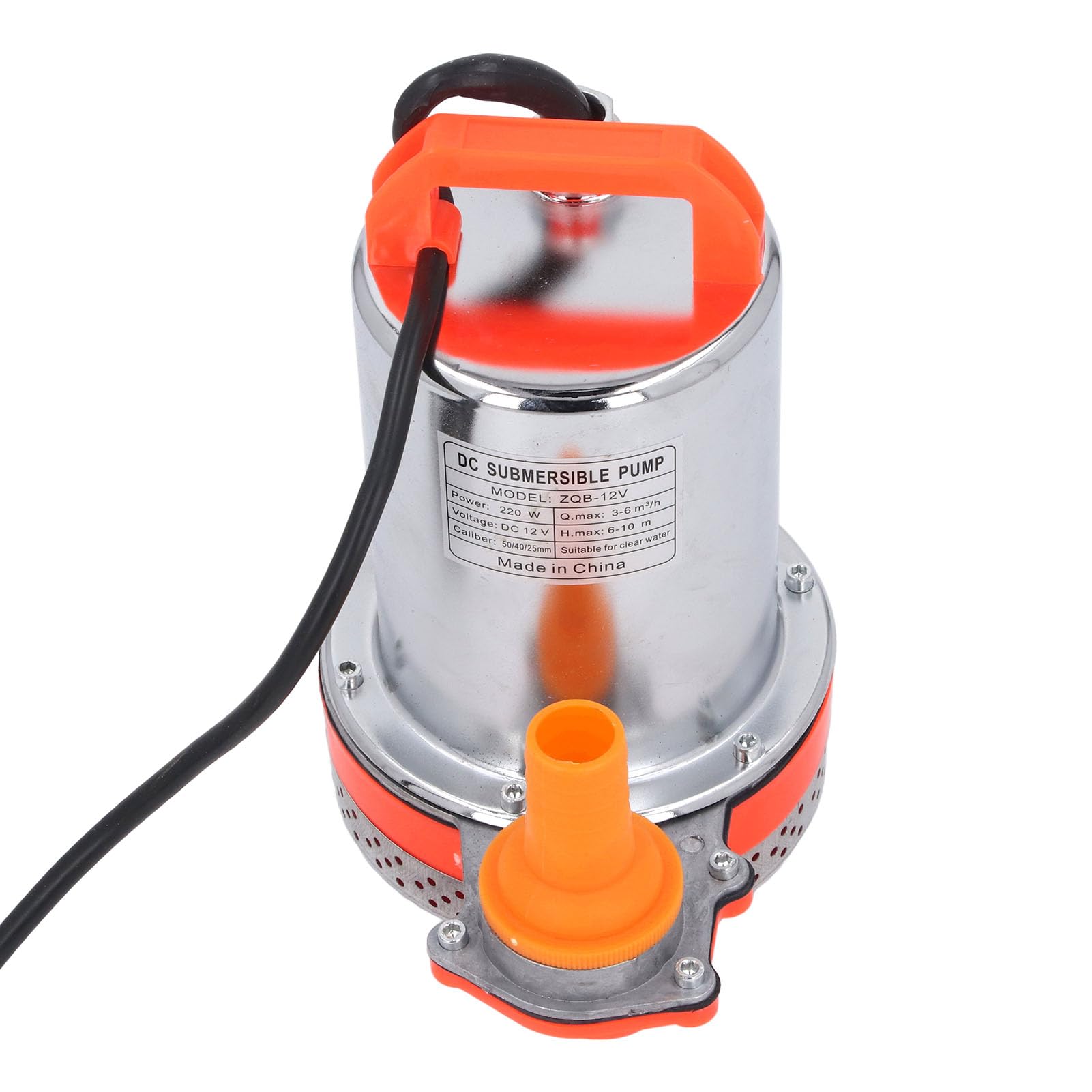 Pompa Sommergibile Ad Alto Sollevamento 220 W, Pompa 'acqua in Acciaio Inossidabile DC12V con Motore in Rame per Giardinaggio, Stagno, Piscina, Barca, Acquacoltura, Pascolo e