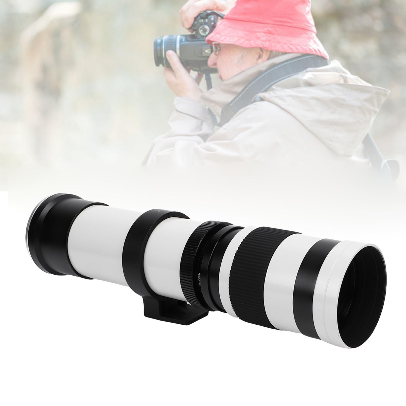 F8.3 Camera Teobiektyw z Zakresem Ogniskowym 420-800 Mm dla RF Montaż Bezlusterkowy Aparat, Ręczny Kąt Widoku 6 °. Dwie Grupy, Cztery Ostrza Struktura Optyczna (WHITE)