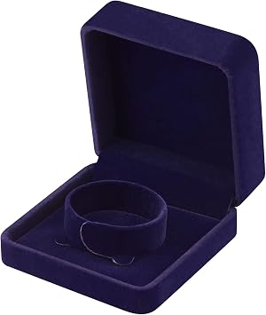 LETURE 4 Pieces Classic Velvet Bracelet Bangle Pendant Necklace Gift Box, Travel Jewelry Box Display Storage Case for Gift, Wedding, Engagement, Proposal, Birthday (4PCS Bracelet-BLUE)