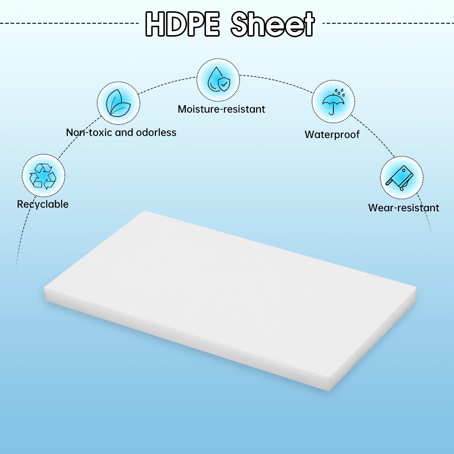 HDPE Sheet - 8" x 16" Durable Plastic Board -4