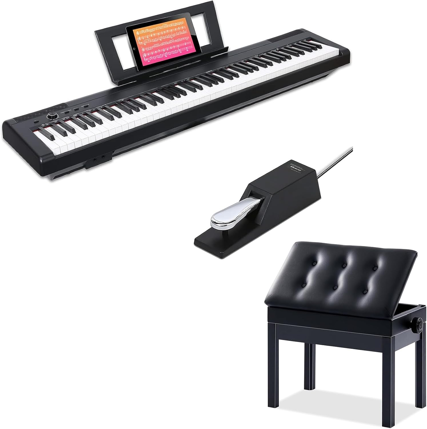 AODSK Weighted Piano 88Key Beginner Digital Piano S200