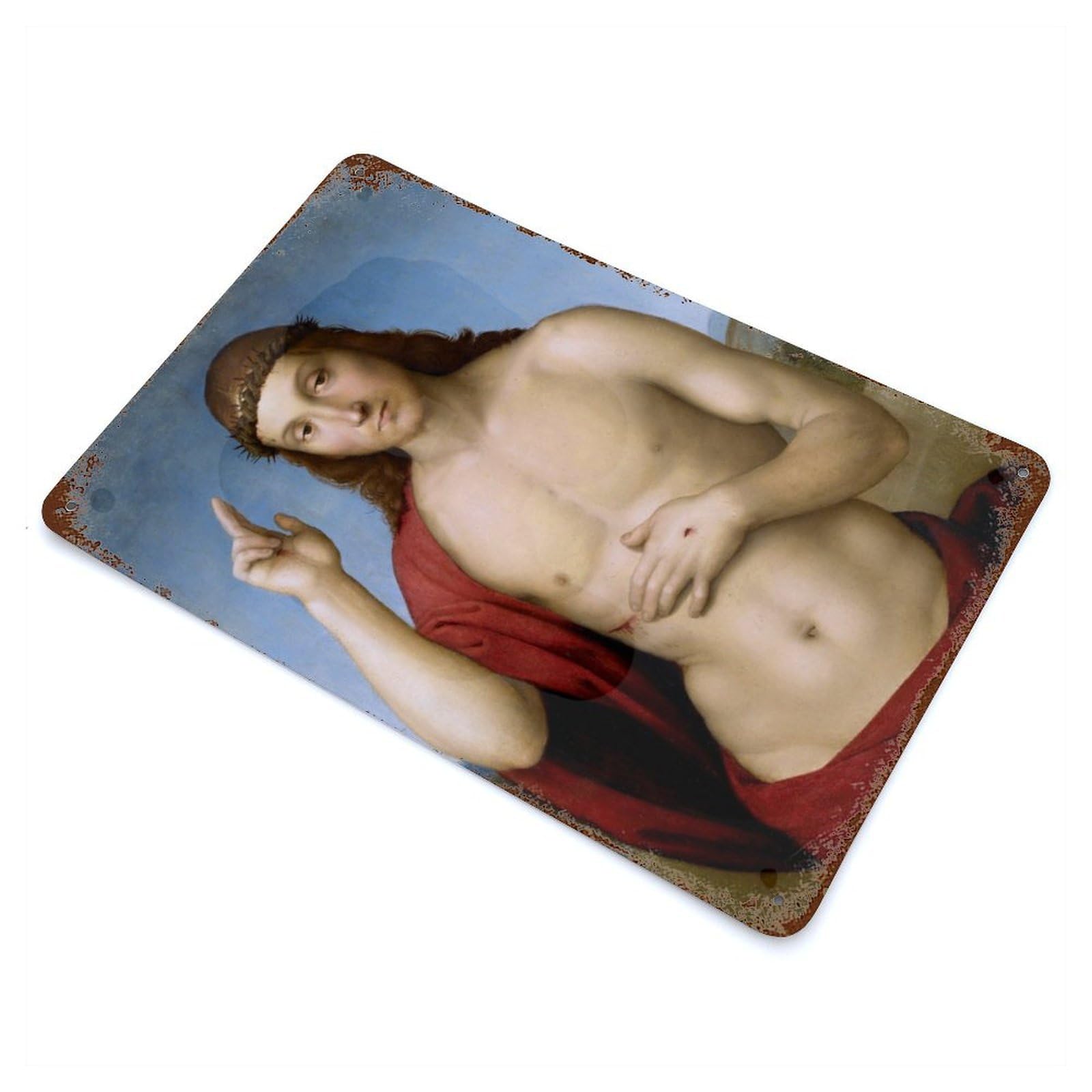 Christ Blessing by Raphael Rusty Metal Tin Sign 11.8"x7.9", for Basement, Hobby Room And Garage Decor, Retro Wall Decor