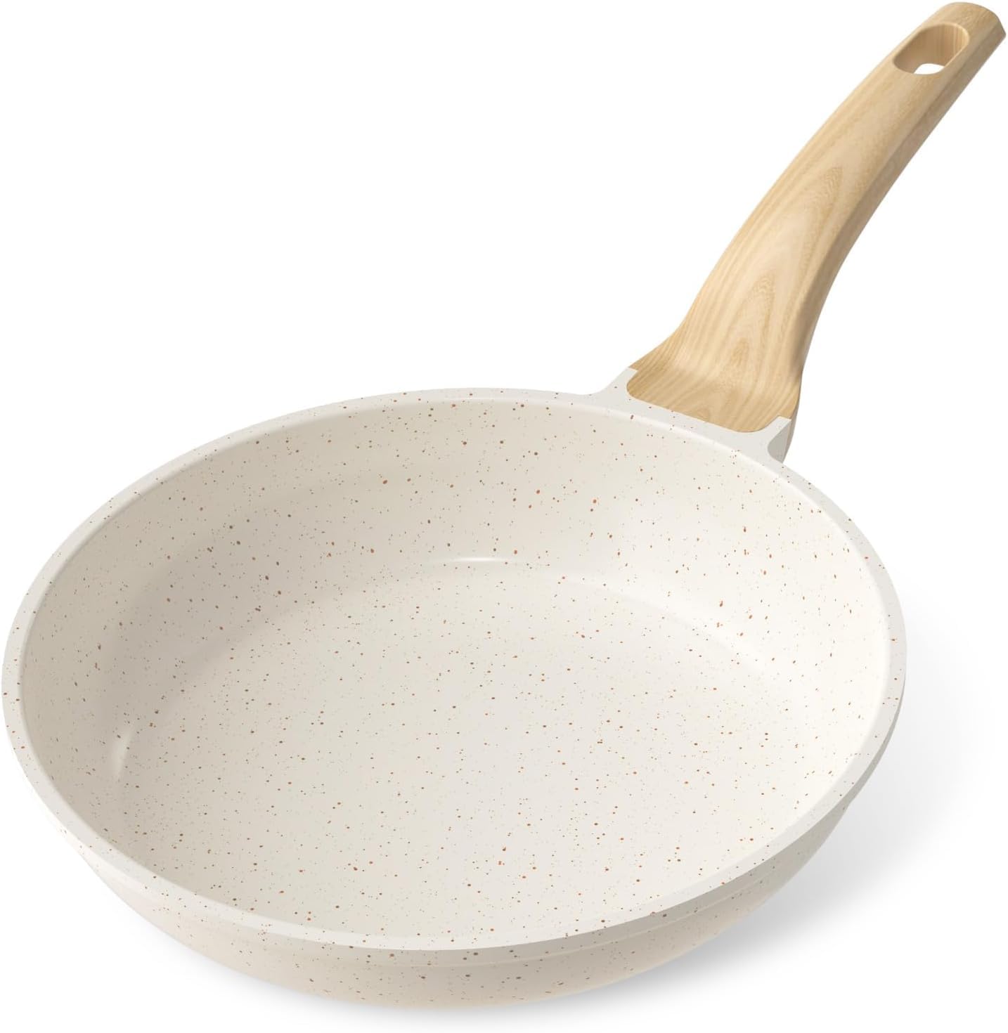 YASHE 24cm Nonstick Frying Pan, Granite Coating Skillet Omelette Pan with Stay-Cool Heat-Resistant Handle, PFOA Free Egg Fry Pan for Steak and Bacon, Compatible with All Stovetops Induction Hob