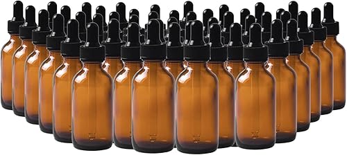 Miniatura 26 de Paquete de 48 Botellas Cuentagotas de Vidrio Transparente de 1 oz, Botellas Cuentagotas con Cuentagotas de Vidrio para Aceites Esenciales, Perfumes