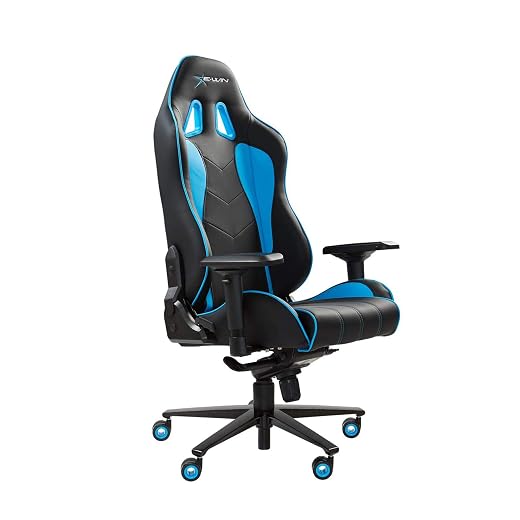 Ewin Gaming Chair Champion Series 4D Armrests Memory Foam 85°-155° Tiltable Ergonomic High-Back PU Leather Racing Executive Computer Office Chair CPB-Blue