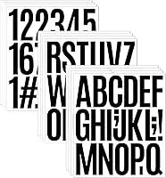 Vista 1 de 12 hojas de calcomanías de letras, 264 calcomanías del alfabeto, letras autoadhesivas de vinilo de 3 pulgadas, calcomanías ABC de alfabetos negros