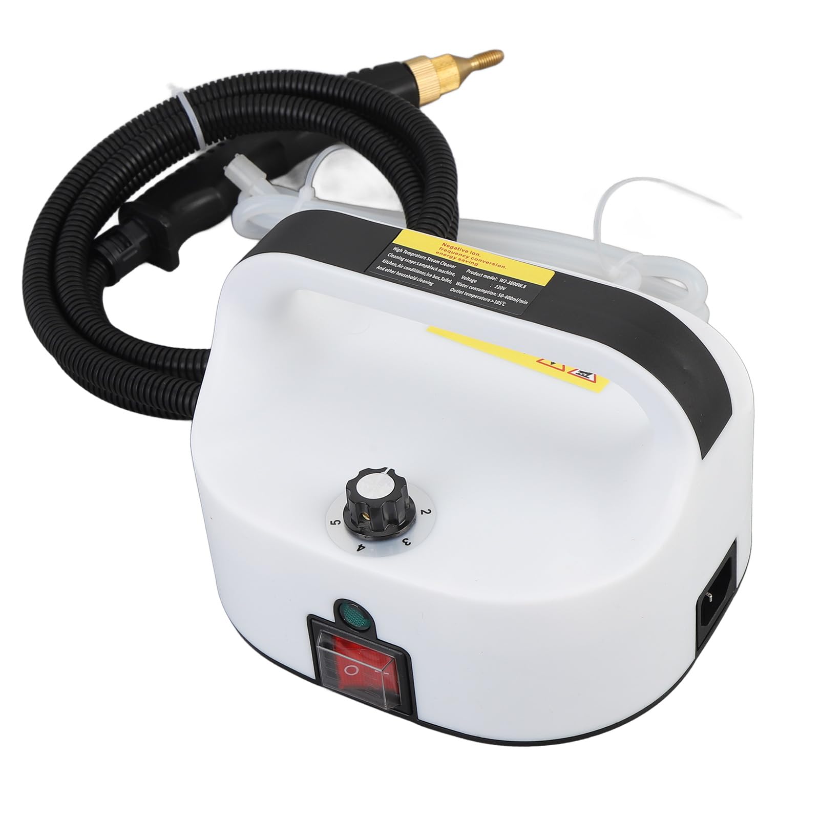 Handheld Steam Cleaner 105°C High Pressure 50 to 400ML MIN, Deep Clean for Kitchen Bathroom Floor with Transparent Hose, Spray Gun Pipe, Power Cable (US Plug 110V)