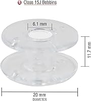 Vista 3 de SINGER 06543 Bobinas Clase 15J, transparentes, 12