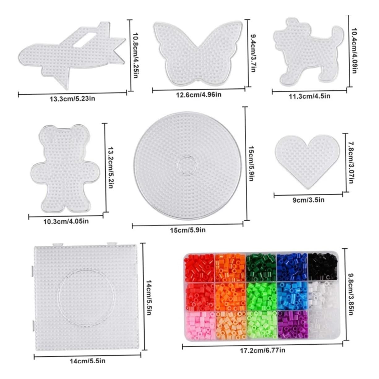 KOMBIUDA Plastic Fuse Beads Toy Art Craft Beads for Boys and Girls School Projects
