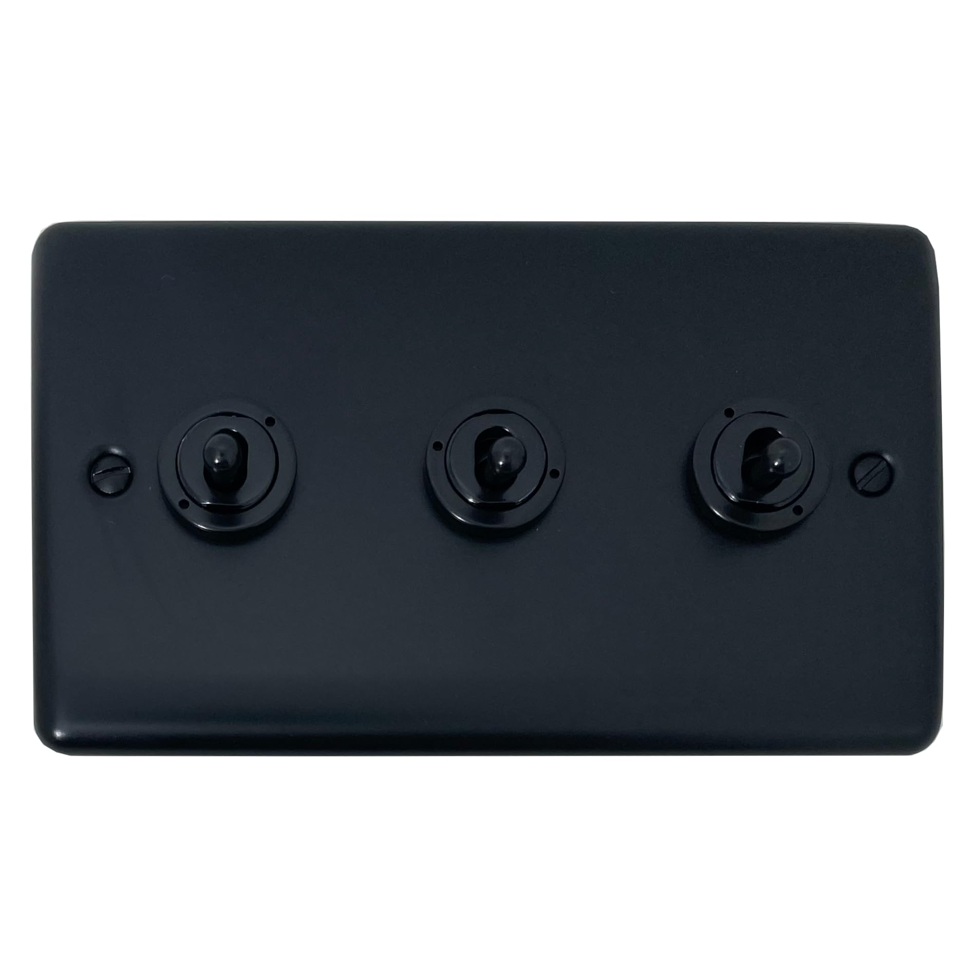 G&H Brassware Black Matt Toggle Switch (3 Gang) - Bmb08