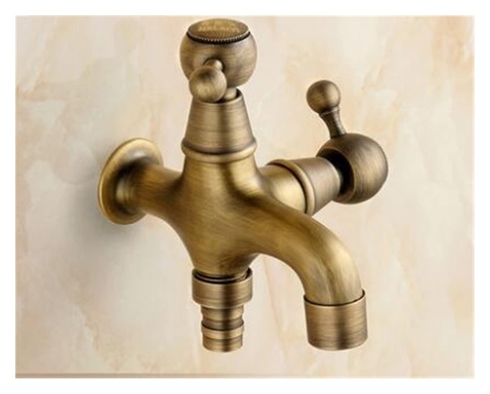 Brass Tap Faucet Garden Bibcocks Antique Brass Dragon Carved Washing Machine Faucet Outdoor Faucet Single Cold Tap Easy to Install(Blu)