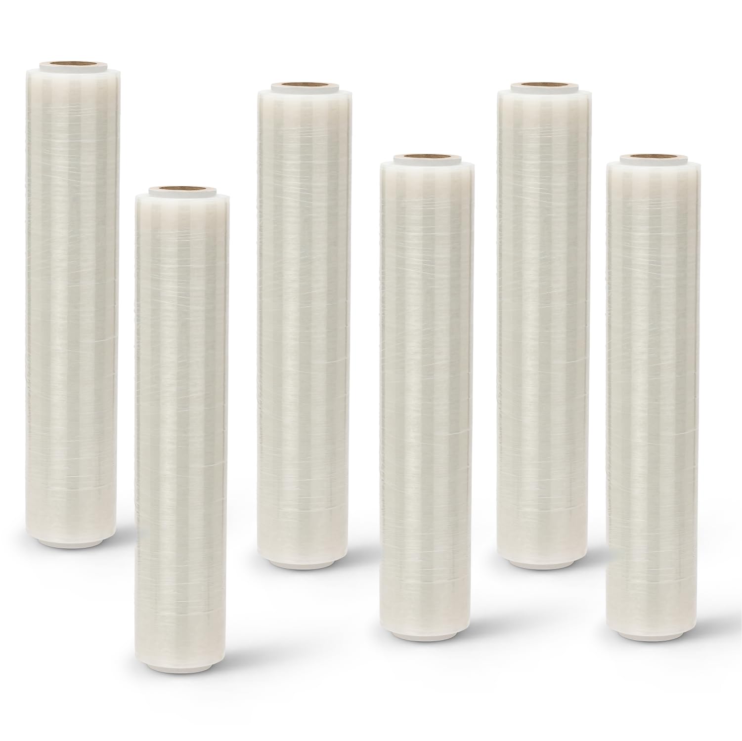 MATERIKA – Film Estensibile Trasparente per Imballaggio, Traslochi e Spedizioni – 6 Rotoli da 160 m x 30 µ x 50 cm – Alta Aderenza e Resistenza, per Pallet, Scatole e Merci