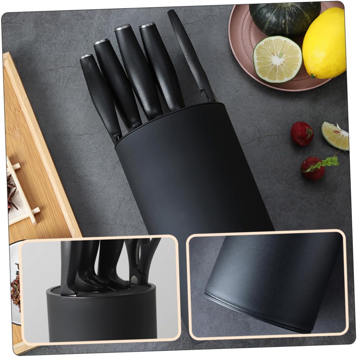 Healifty Plastic Cutter Rack Kitchen Organizer Holder Design Multi Function Storage Shelf for Safe Knife Storage and Easy Access Smooth Surface Easy to Clean Kitchen Accessory