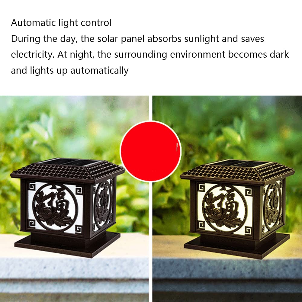 CHENKUI Zewnętrzne Oświetlenie Słupka Solar Post Cap Light IP54 Wodoodporne Diody LED Na Zewnątrz Od Zmierzchu Do Świtu Oprawy Oświetleniowe Do Słupków Zewnętrznych Kwadratowe Lampy Na Słupach