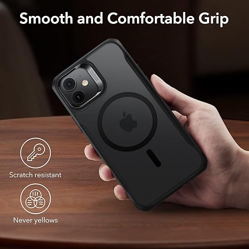 Vista 488 de ESR Funda para iPhone 15 Pro Max, compatible con MagSafe, de grado militar, negro transparente