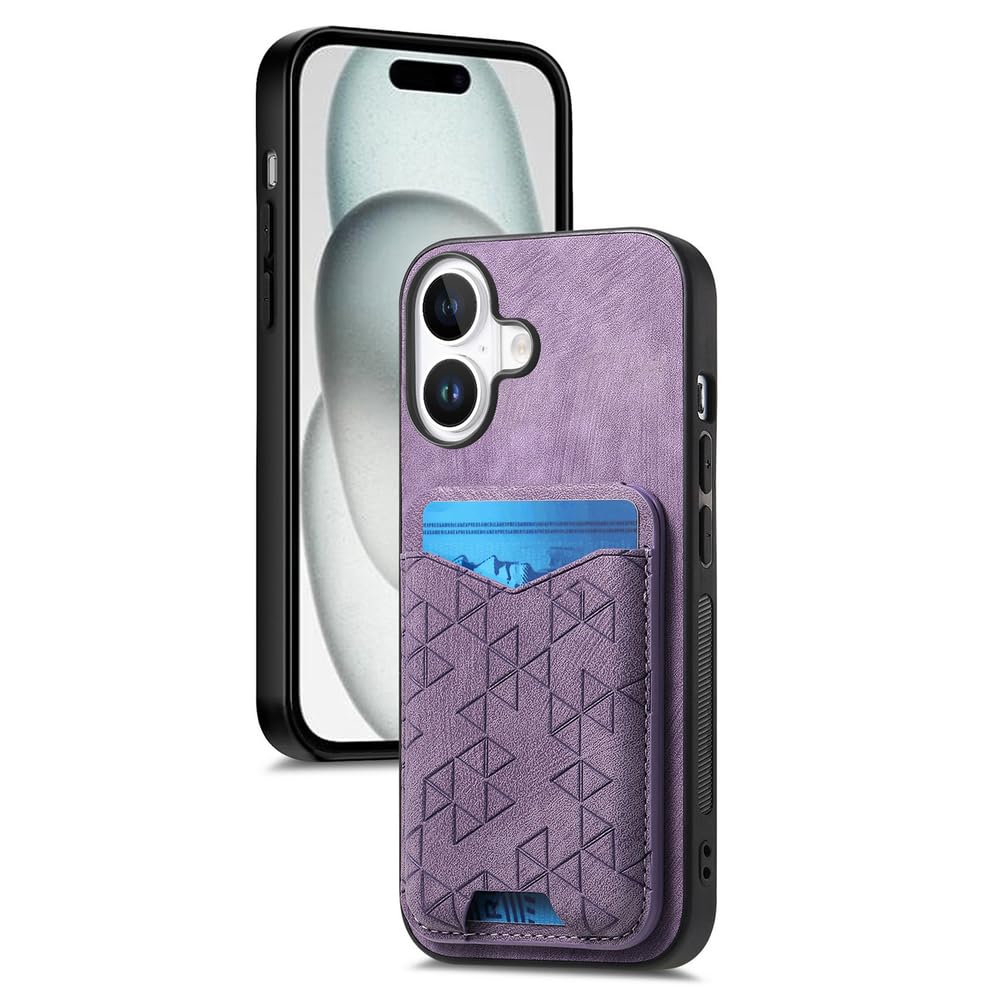 Portefeuille coque iPhone 17 Pro Max étui cuir pliant support anti-dérapant violet