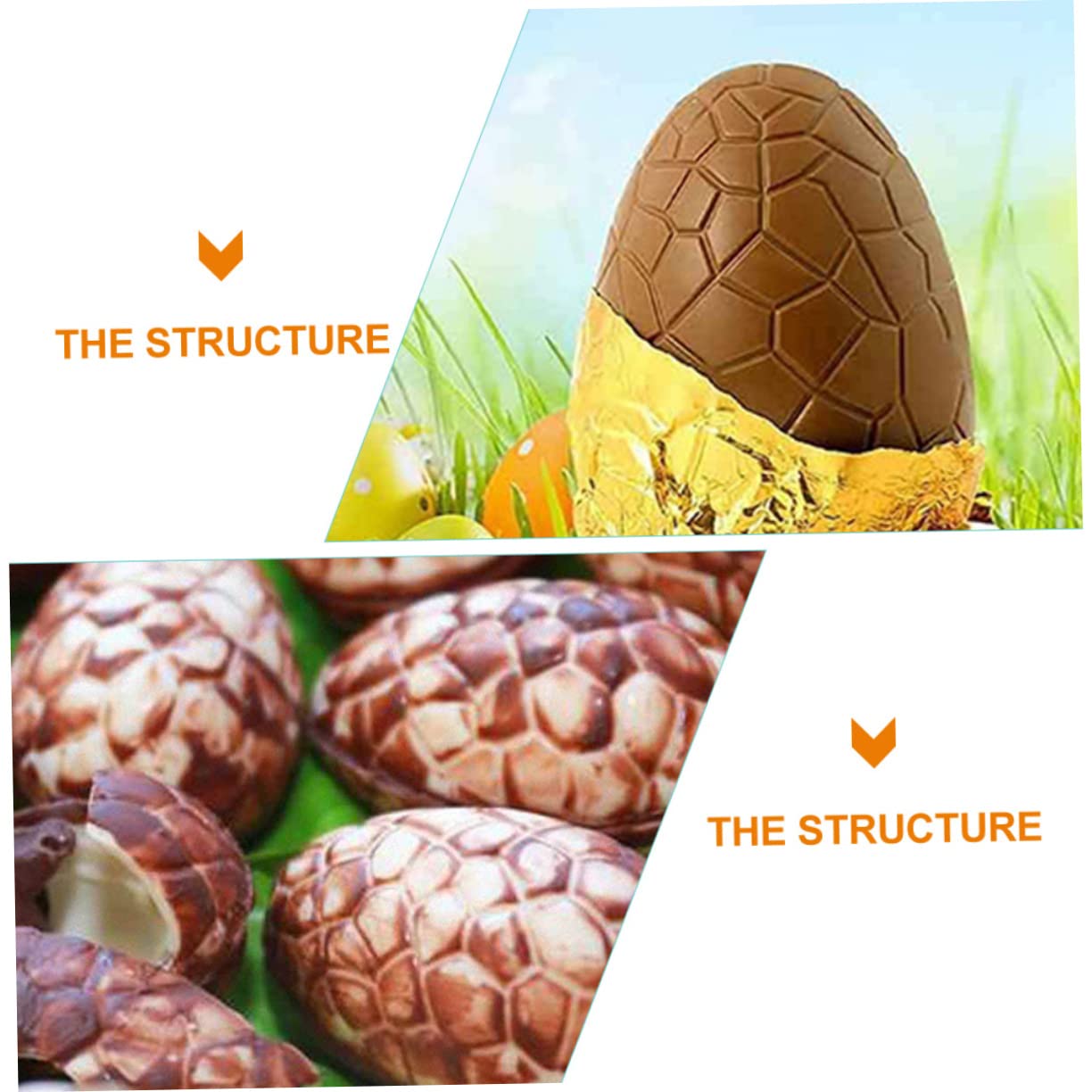 Alipis 12 Ensembles moule à chocolat double tasse œufs moule à bonbons transparent easter pâques à pâtisserie s à oeufs de coulée d'oeufs de dinosaure Acrylique