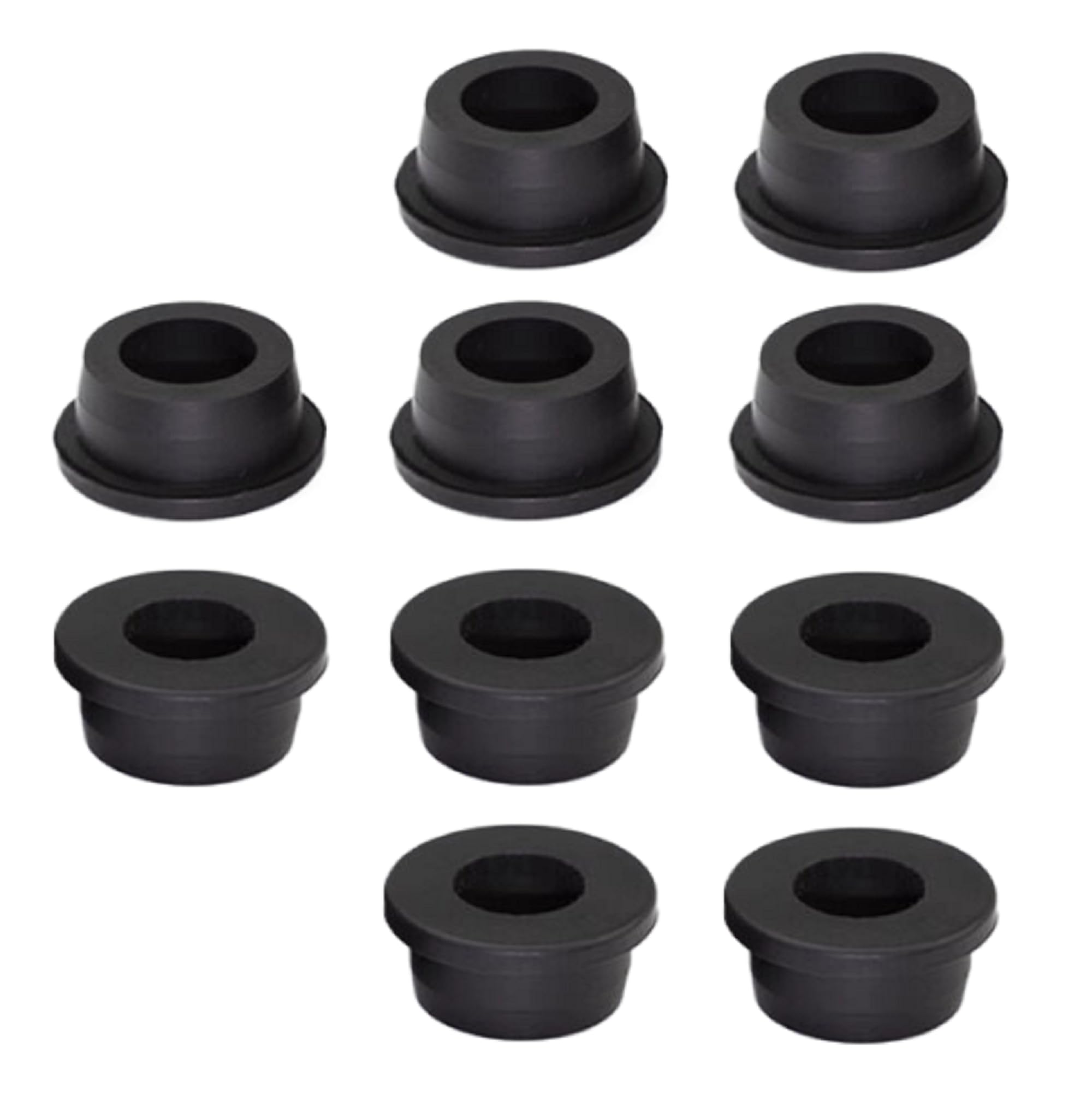 10 pcs 3/4" Drill Hole，3/8" ID Black Silicone Top hat Rubber Grommets for Wiring，Automotive，Firewall，Hole Plug，Desk，Screw，Water and Gas Pipe，Drain，
