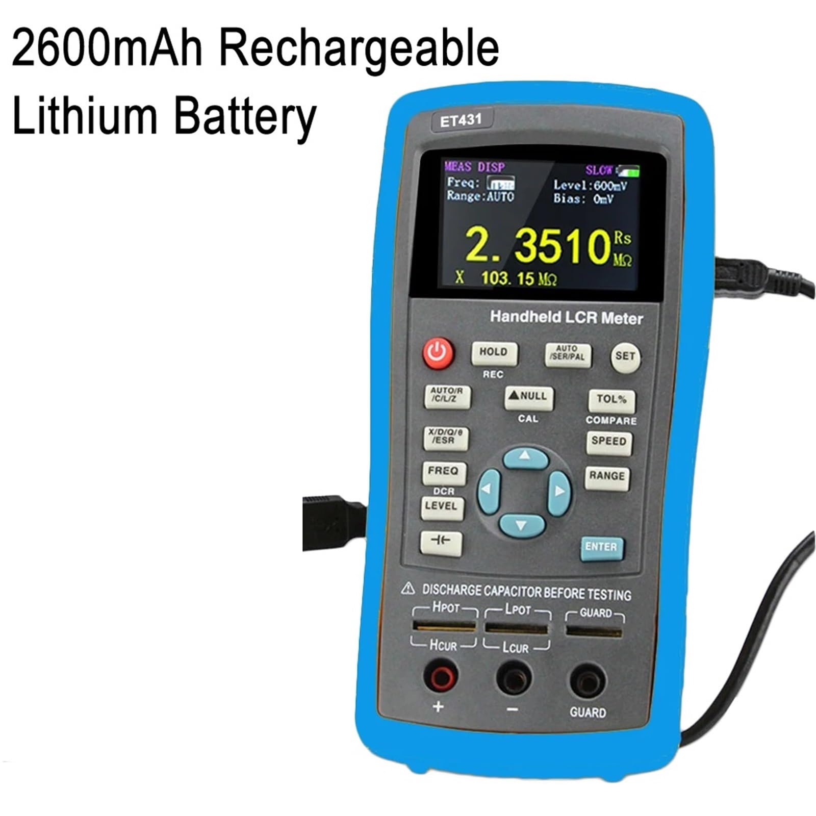 Misuratore LCR, Misuratore di tensione digitale LCR USB portatile ad alta precisione capacità induttanza resistenza test display(ET430)