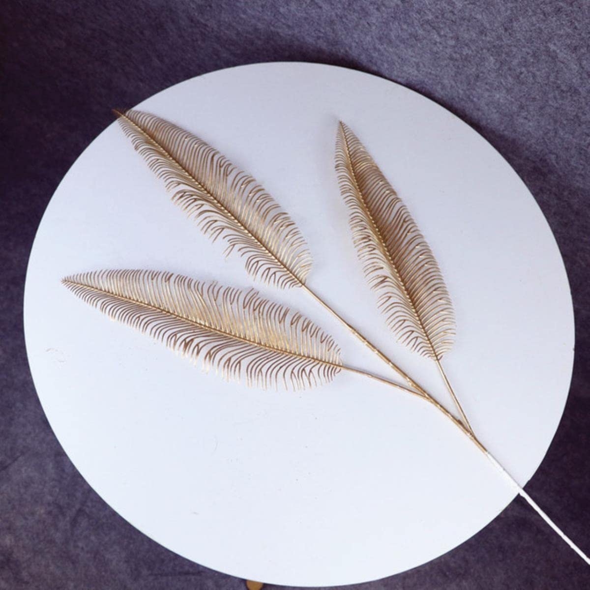 Artificial Golden Palm Plants PWedding Leaves DIY Flower Arrangement Material Living Room Christmas Home Deco-Q