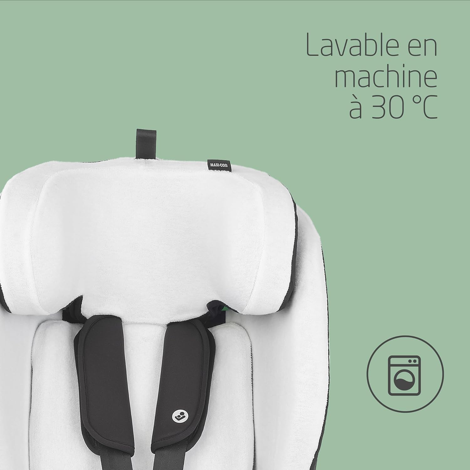 Maxi-Cosi Housse de Siège-auto en Coton Biologique pour Titan S i-Size & Titan S Comfort, Matériaux Doux, Respirants et Absorbant L'humidité, Lavable en Machine, Natural White