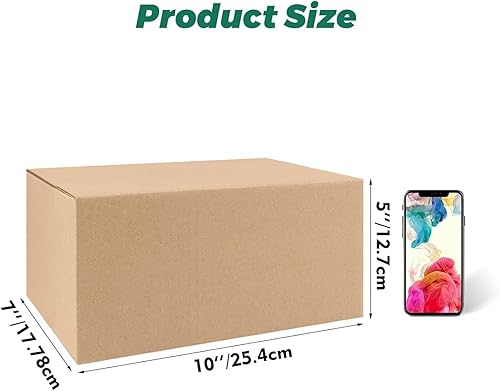 Miniatura 3 de Mat Board Center, cajas de envío de 10 x 7 x 5 pulgadas para envíos por correo, paquete de 25 cajas de cartón corrugado para pequeñas empresas,