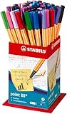 STABILO - Rotulador punta fina - point 88 - Cubilete con 60 unidades en colores surtidos