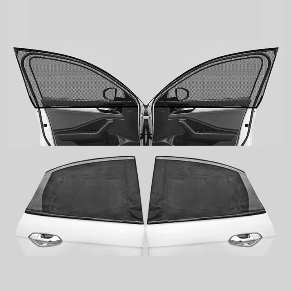 YIXUEERWSY 4 Pcs Car Side Window Sun Shade fits for Seat MII 5-Türer KF1 I 2012-2019, Premium Mesh UV Protector Breathable Insect Netting Tailored Fit Car Blind