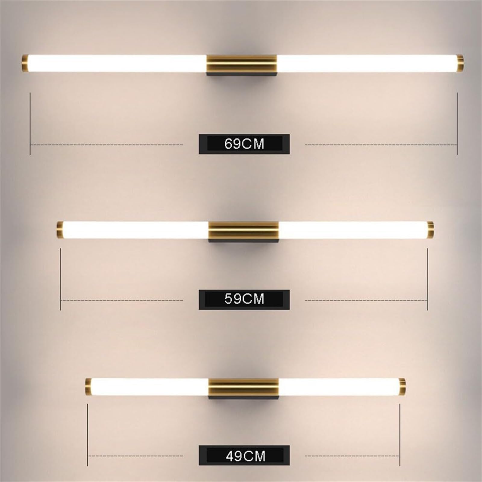 HLTYGWX Kinkiety Kinkiety Liniowy kinkiet LED Akrylowy klosz Kinkiet LED Możliwość przyciemniania Kinkiet ścienny Łazienka Vanity Light do kuchni Salon Przedpokój Szafka Ganek-69cm(69cm)