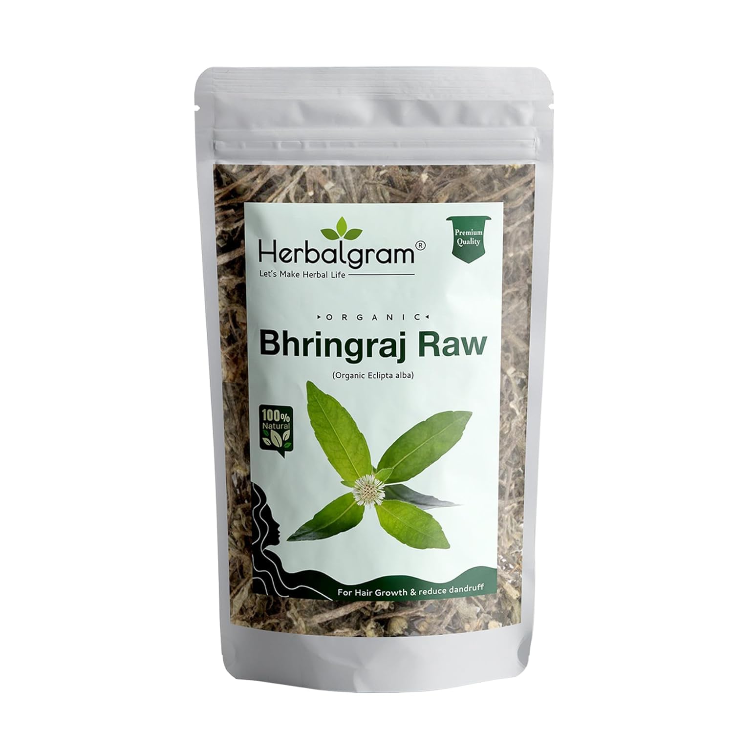 Organic Bringaraj And Hibiscus Raw Dried Flowers And Leaves Whole For Hair Care & Shine Pure Raw Form Combo (Pack Of 2) 100Gm Each (Bhringraj 100G)-image-18
