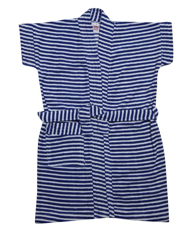 BUMZEE Albornoz de algodón de rizo azul rey para niños, Azul Royal, 12-24 M