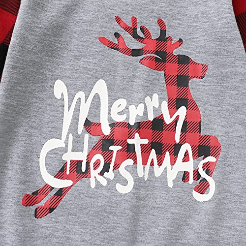 Kerst Bijpassende Familie Pyjama Set Elk Rode Grid Broek Nachtkleding Set Voor Womens Mannen Kid Baby Pet Xmas Vakantie Nachtkleding Kleding Outfits - Afbeelding 6