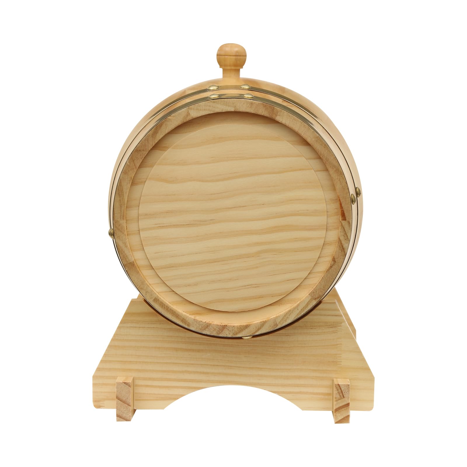 Barril de roble de 5 litros con soporte de madera y grifo, barril de vino de pino premium refinado y hermoso, barril de madera de whisky moderno a prueba de fugas para whisky bourbon tequila vinagre