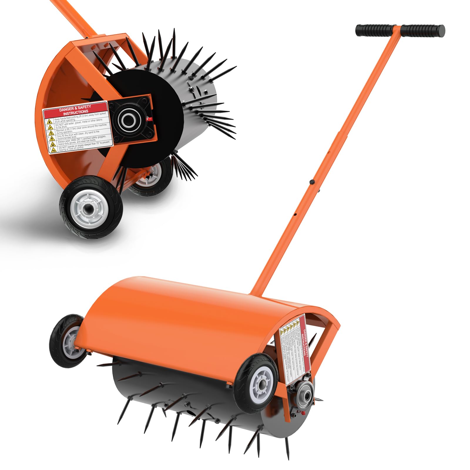 Hubiiett 24 Inch Rolling Lawn Aerator
