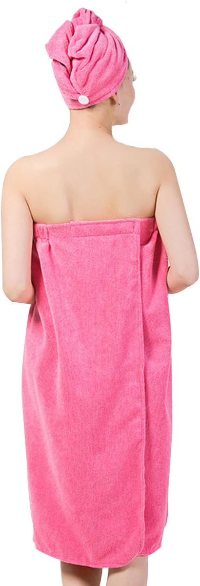 CLARA Women Girls Microfiber Spa Bath Towel Wrap Quick Dry Hair Turban Cap Set White