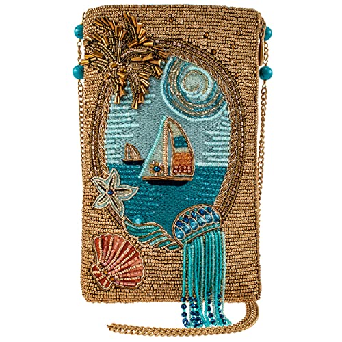 Mary Frances Sail Away Beaded Crossbody Phone Bag with Adjustable Strap for Special Occasions, Multicolor