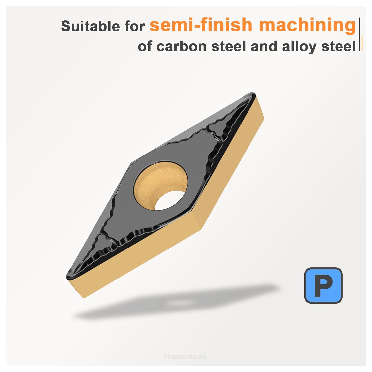 VCMT221 VCMT 110304PM CNC Lathe Indexable Carbide Turning Insert for Steel Metal Lathe Cutting, 1/4″ Inscribed Circle, 10pcs