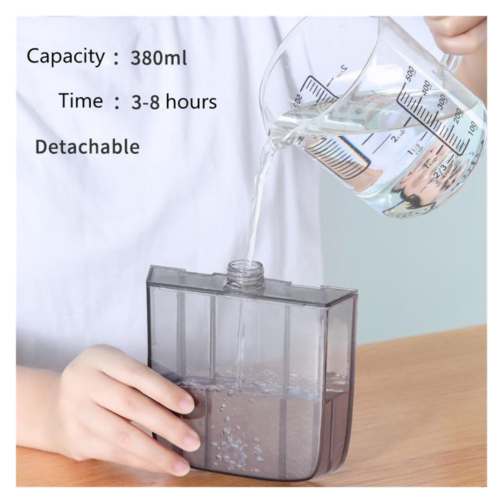 Mini Klimatyzator Przenośny Wentylator Chłodzący Wodę Nawilżacz Oczyszczacz Pulpit Chłodnica Powietrza Z Lampką Nocną Do Domu Biurowego DłUgotrwałY ChłóD(Gray)