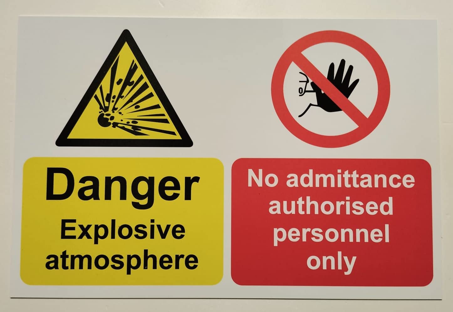 Danger Explosive Atmosphere no Admittance Safety Sign - 3mm Aluminium Sign (300mm x 200mm)