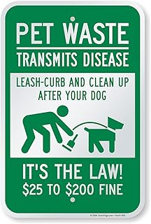 SmartSign 18 x 12 inch “Dog Waste...Clean Up After Your Dog, It's The Law” Metal Sign, 63 mil Laminated Aluminum, Green and White, Made in USA