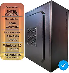 PC HOME OFFICE CORE I5 3470, 16GB DDR3, SSD 240GB, FONTE BIVOLT
