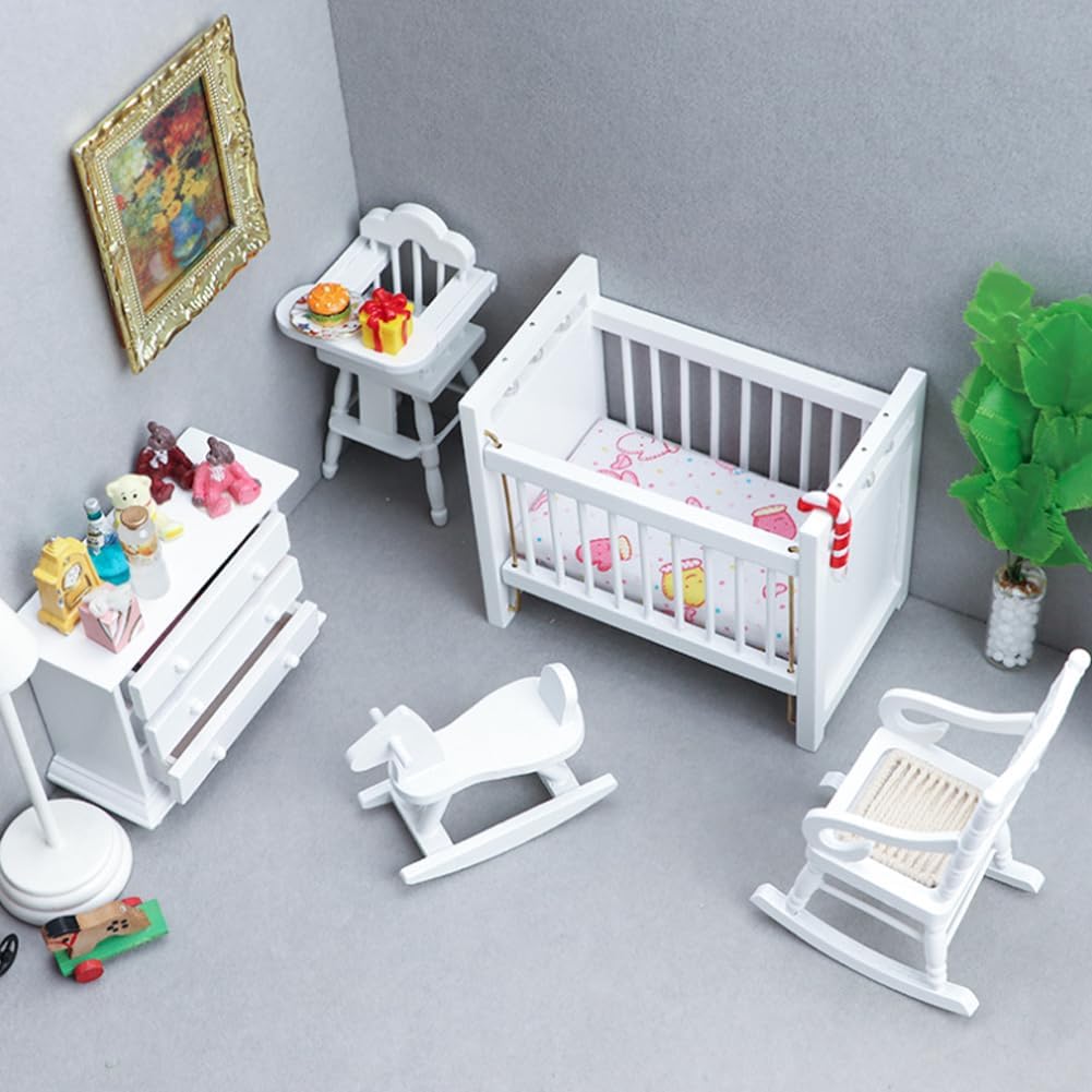5 Pcs Dollhouse Furnitures, Miniature Furniture Mini Doll House Accessories Decoration for Dollhouse Decor Home Scene Accessories Ornament Table Craft Display
