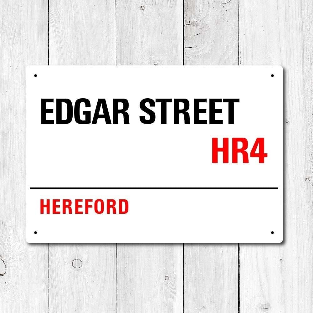 Ingzzaac Metalpostera127857 Edgar Street Hereford Metal Sign Street Sign 8X12 Inches