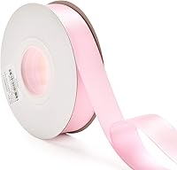 Vista 2 de YAMA Cinta de satén de doble cara, 7/8 pulgadas, 25 yardas para envolver regalos, color rosa