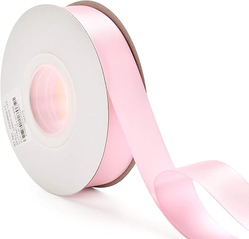 Miniatura 2 de YAMA Cinta de satén de doble cara, 78 pulgadas, 25 yardas para envolver regalos, color rosa
